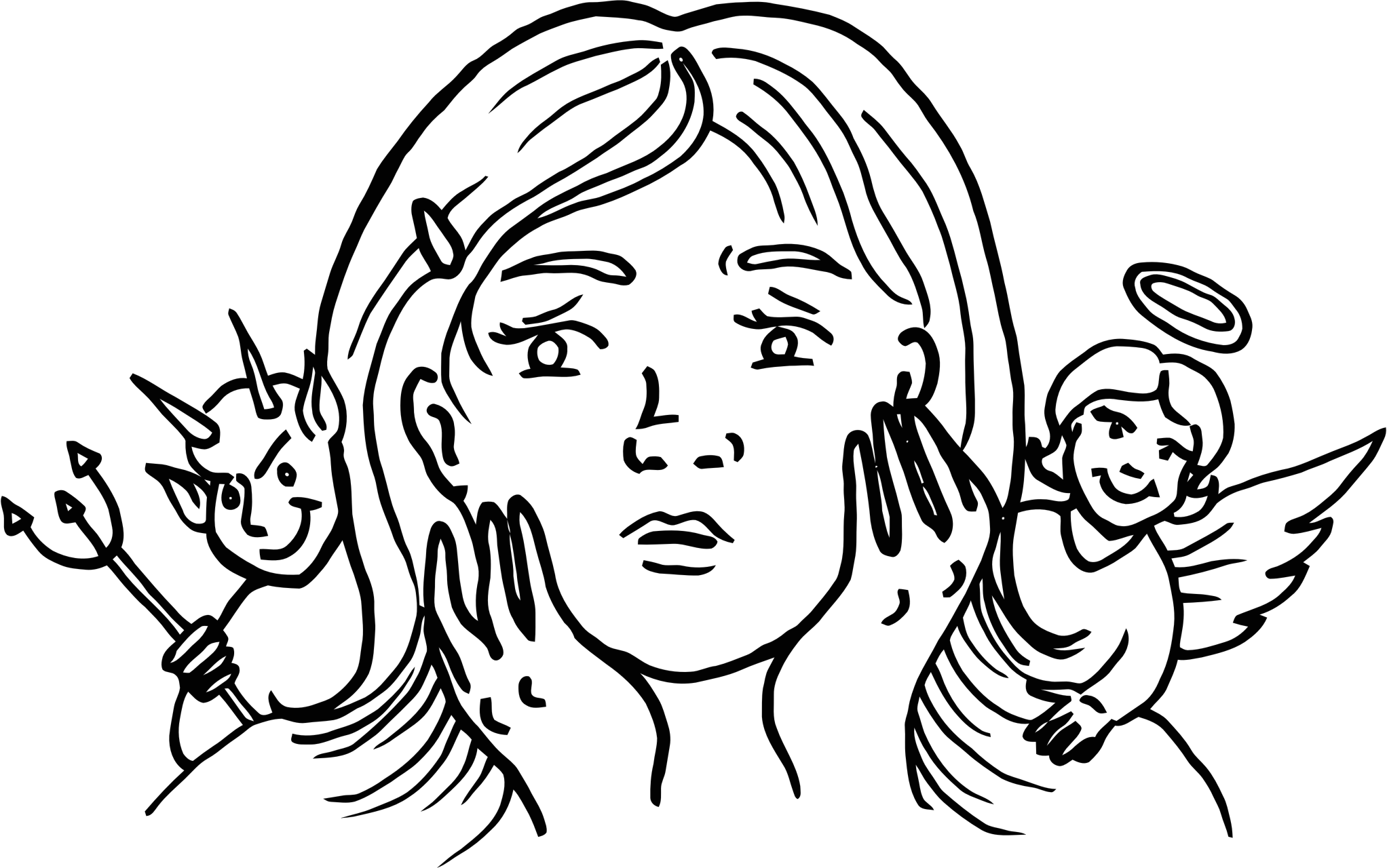 This Free Icons Png Design Of Guardian Angel And Devil (2044x1280), Png Download