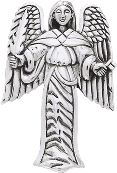 White Bronze Guardian Angel Uriel Pendant - Uriel (555x555), Png Download