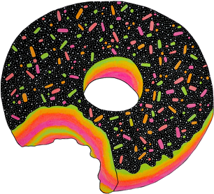 Donut Png Tumblr Tumblr N4uzu8tf6r1rgpyeqo1 400 - Donut Art Print - Mini By Luna Portnoi (400x400), Png Download