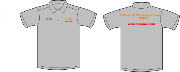 Gray Clipart Polo Shirt - Gray Template Polo Shirt (600x242), Png Download