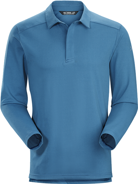 Captive Polo Shirt Ls Men's Light Hecate - Arc'teryx Men's Captive Ls Polo (450x625), Png Download