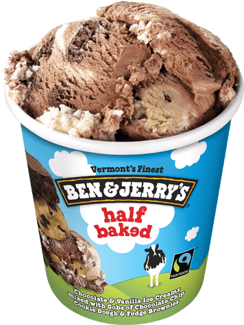 Half Baked® Pint - Half Baked Ben And Jerrys (374x479), Png Download