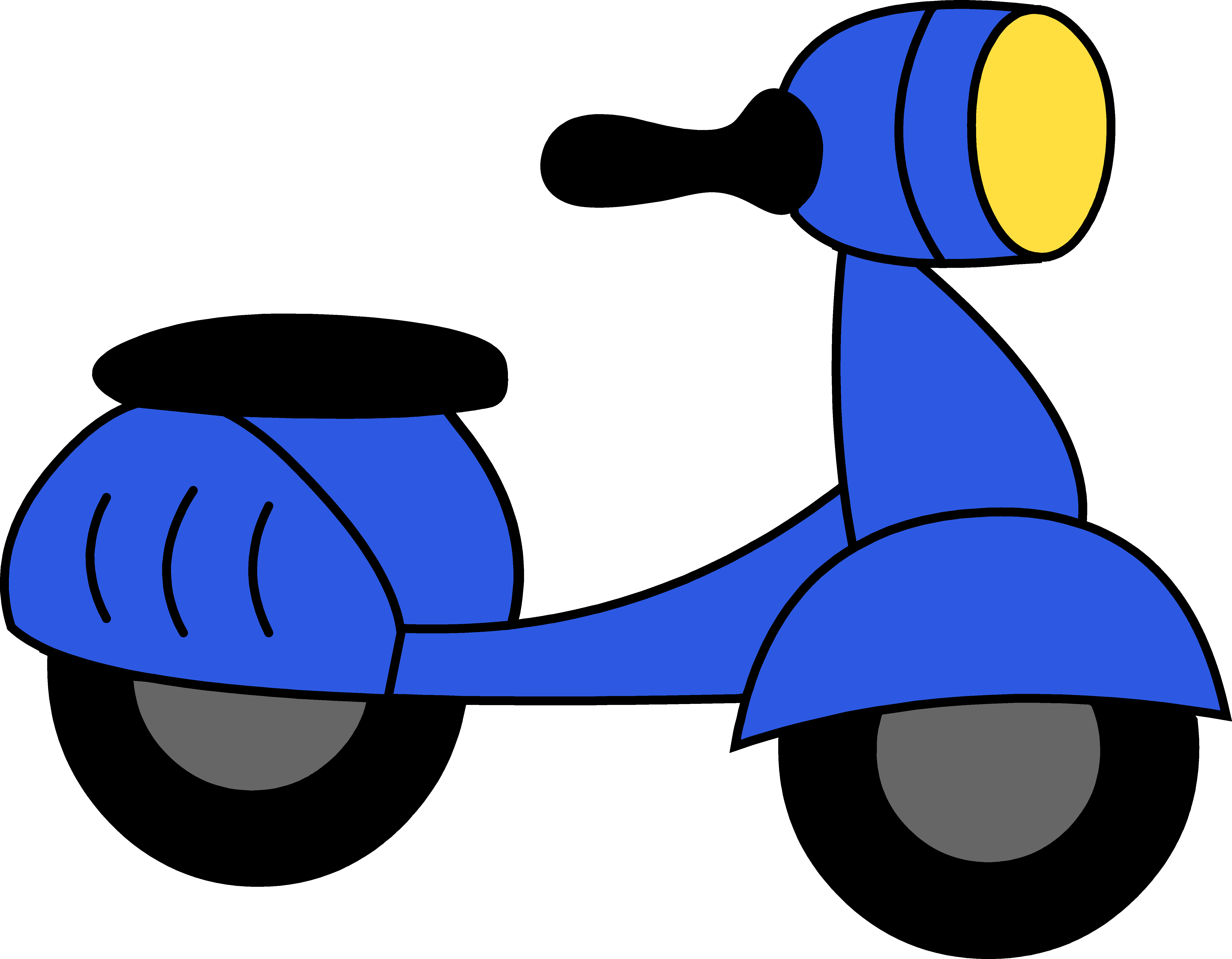 Little Blue Motor Scooter Clipart - Scooter Clip Art (5821x4529), Png Download