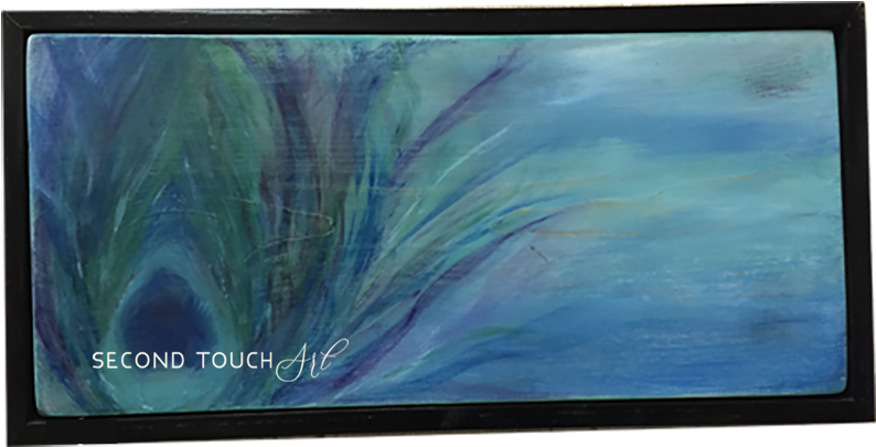**sold** "peacock Paradise" Hand Stained Colorful Wood - Painting (800x560), Png Download