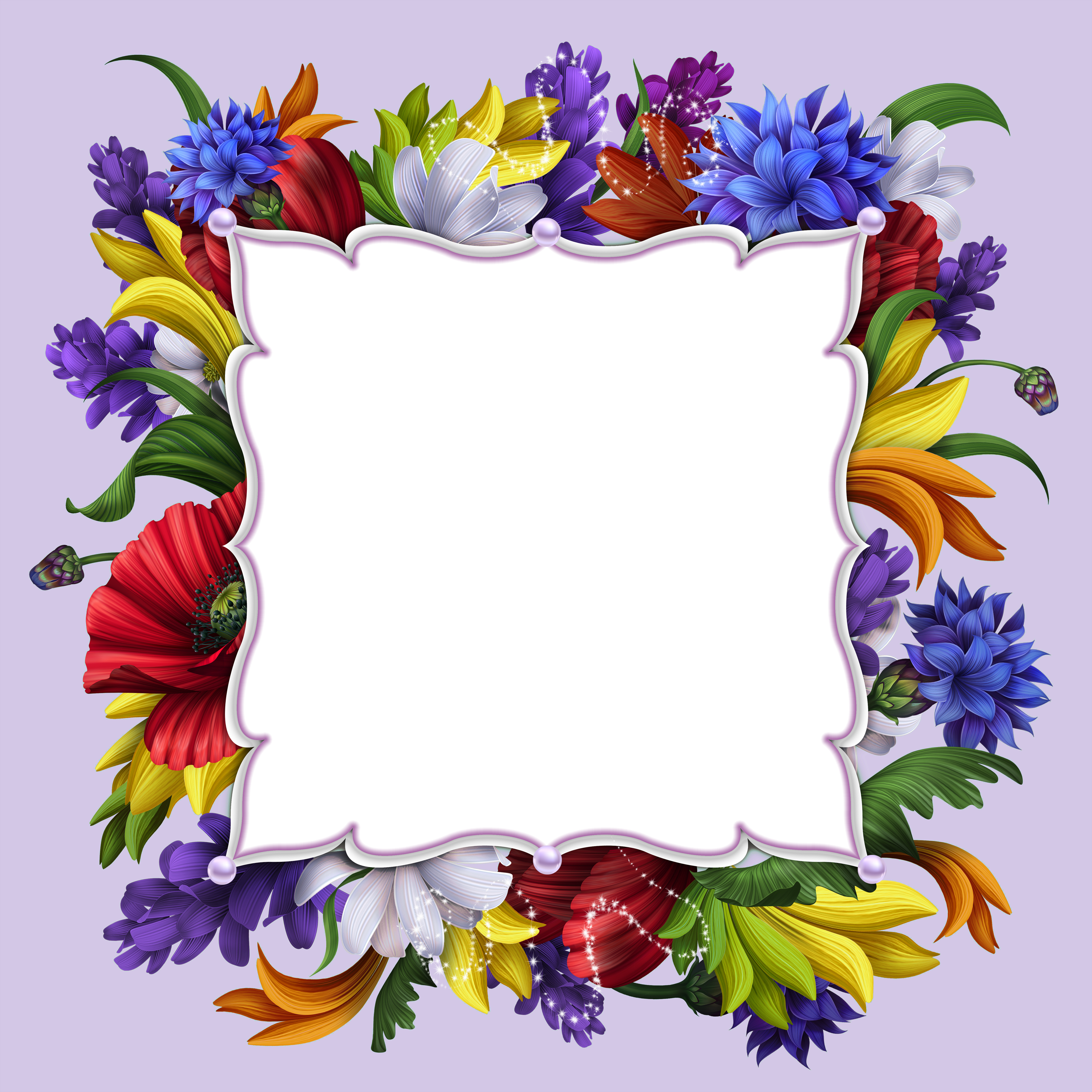 Floral Transparent Frames (3500x3500), Png Download