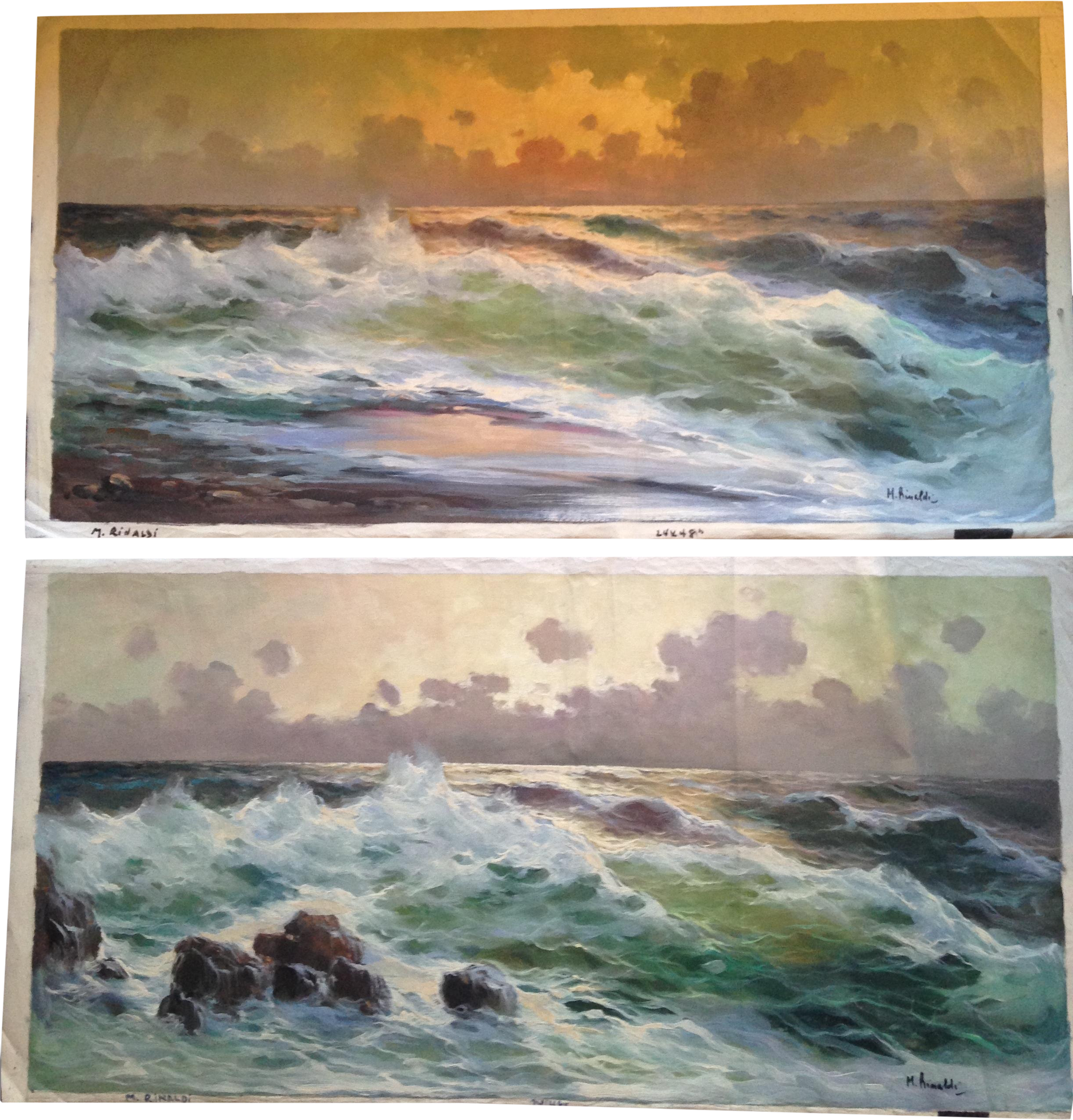 Rinaldi Vintage Seascape Paintings - Painting (2448x3265), Png Download