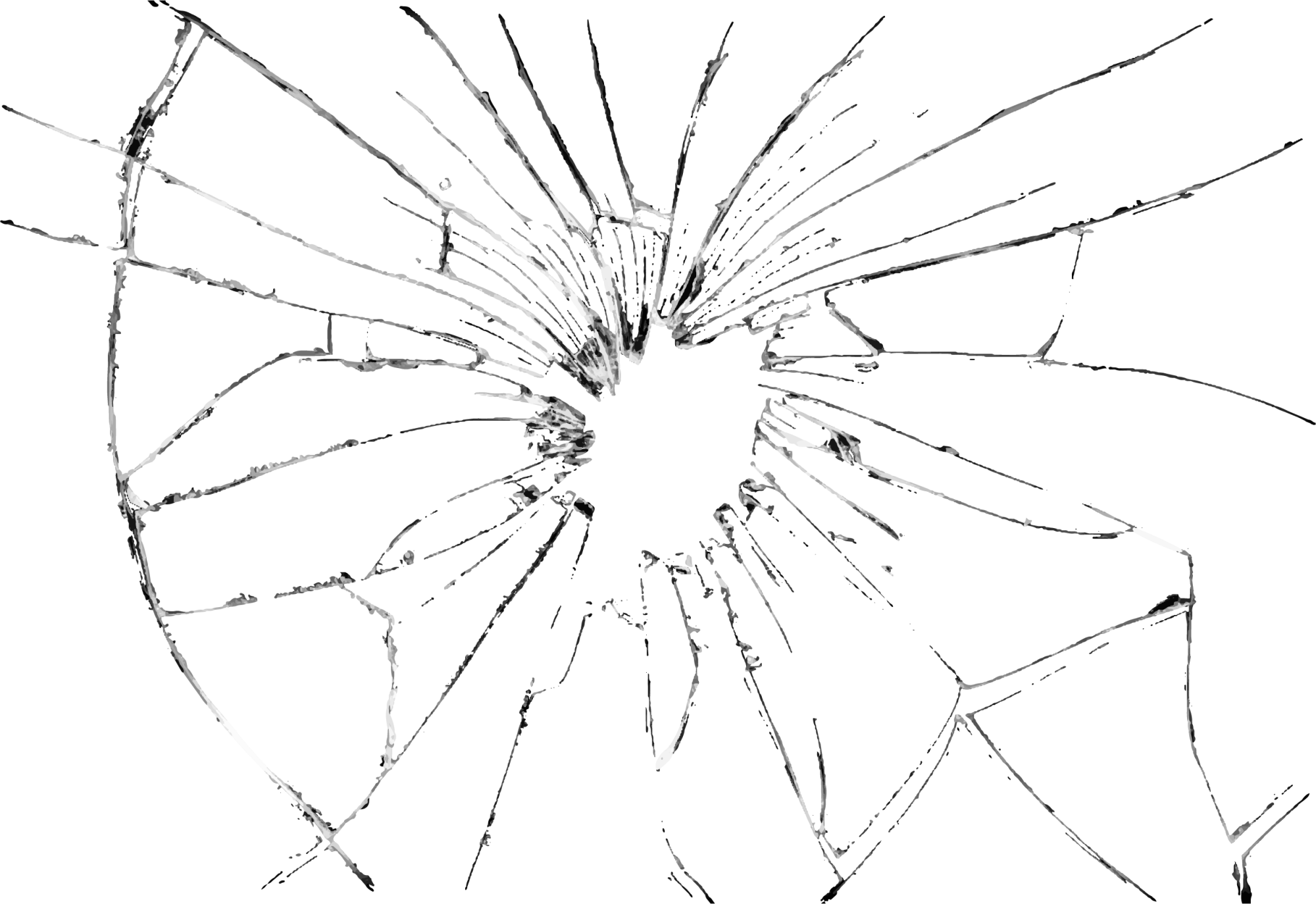 Glass Mirror Clip Art - Line Art (2000x1373), Png Download