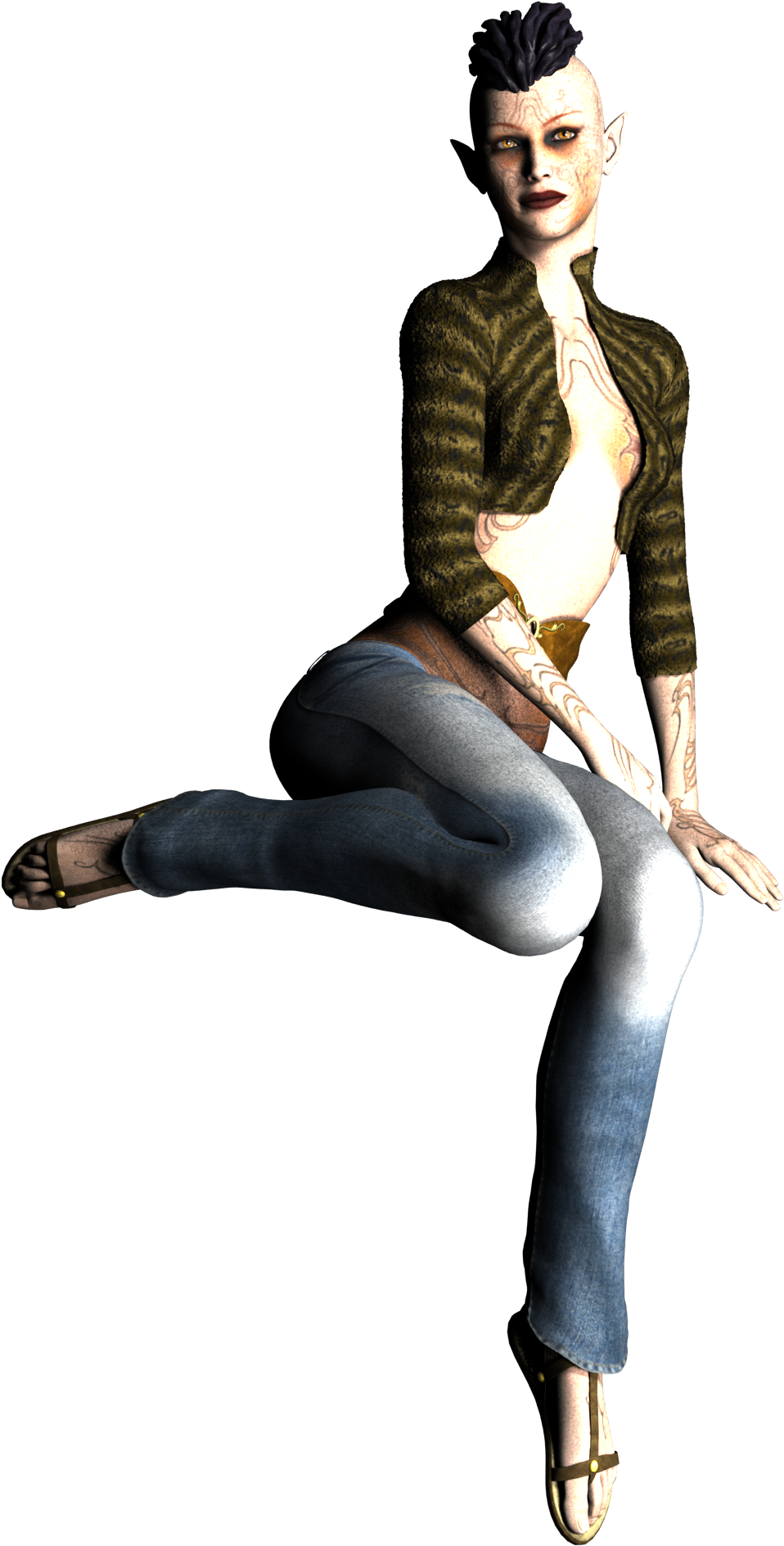 Jeans Hair Model 3d Render Woman 951074 - 3d Woman Png (1545x2000), Png Download