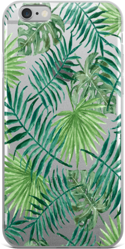 Shop Chic Green Palm Leaves Iphone Case Created By - Organic Goodness Vegan Recipes: 110 Page 8x10" Vegetarian (600x600), Png Download