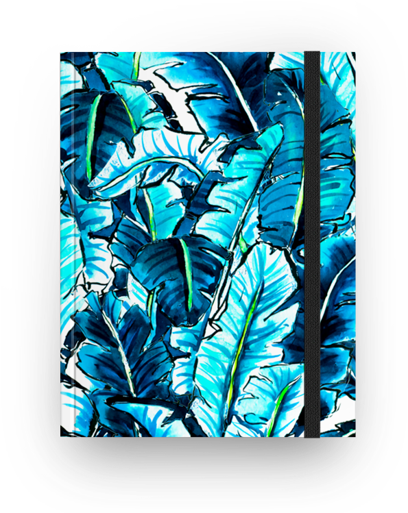 Caderno Watercolor Banana Palm Leaf De Marta Barragán - Turquoise (800x800), Png Download