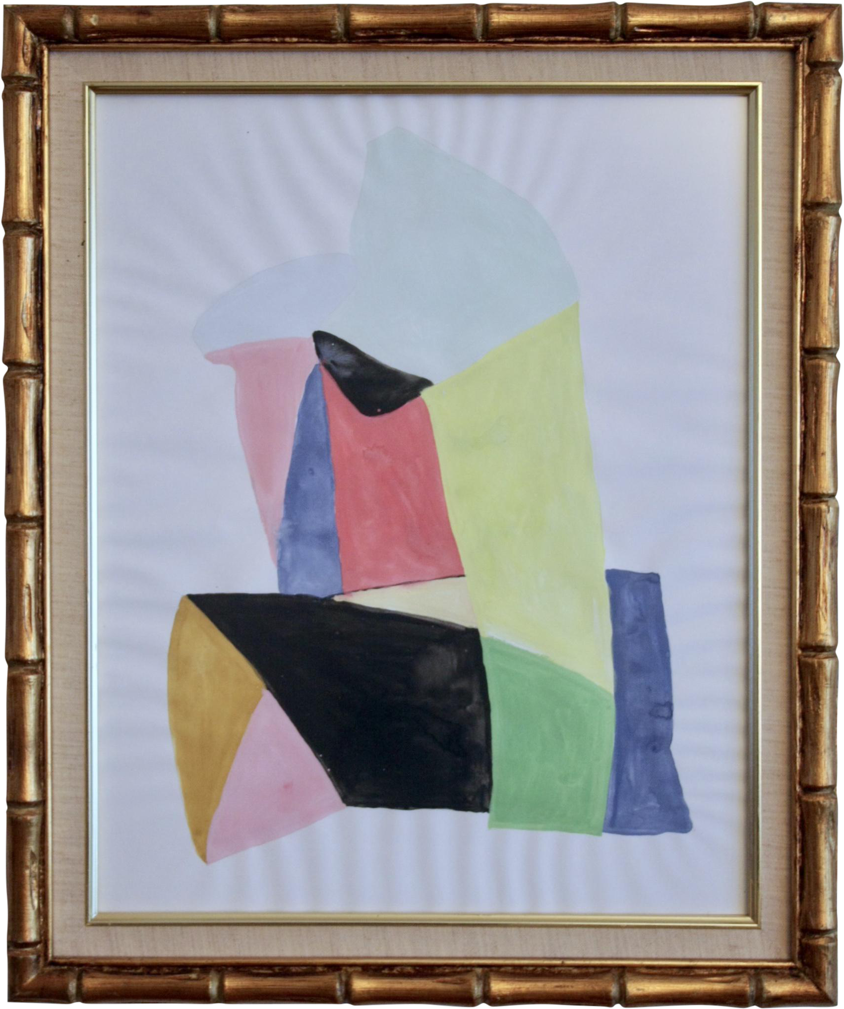 Original Watercolor Painting In Faux Bamboo Gilt Frame - Picture Frame (1890x2260), Png Download