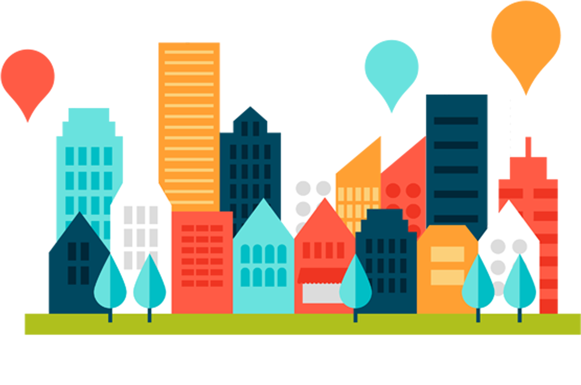 Cityscape Clip Art Color Flat City Building - Administrador En Propiedad Horizontal (1276x1276), Png Download