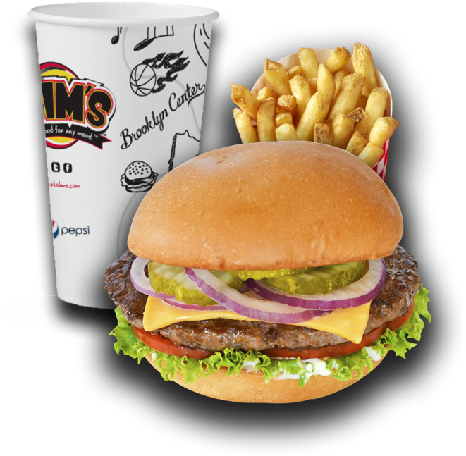 Burger Meal - Cheeseburger (1000x716), Png Download