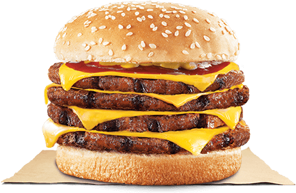 Flame-grilled Quadruple Cheeseburger - Bbq Steakhouse Meal Burger King (435x285), Png Download