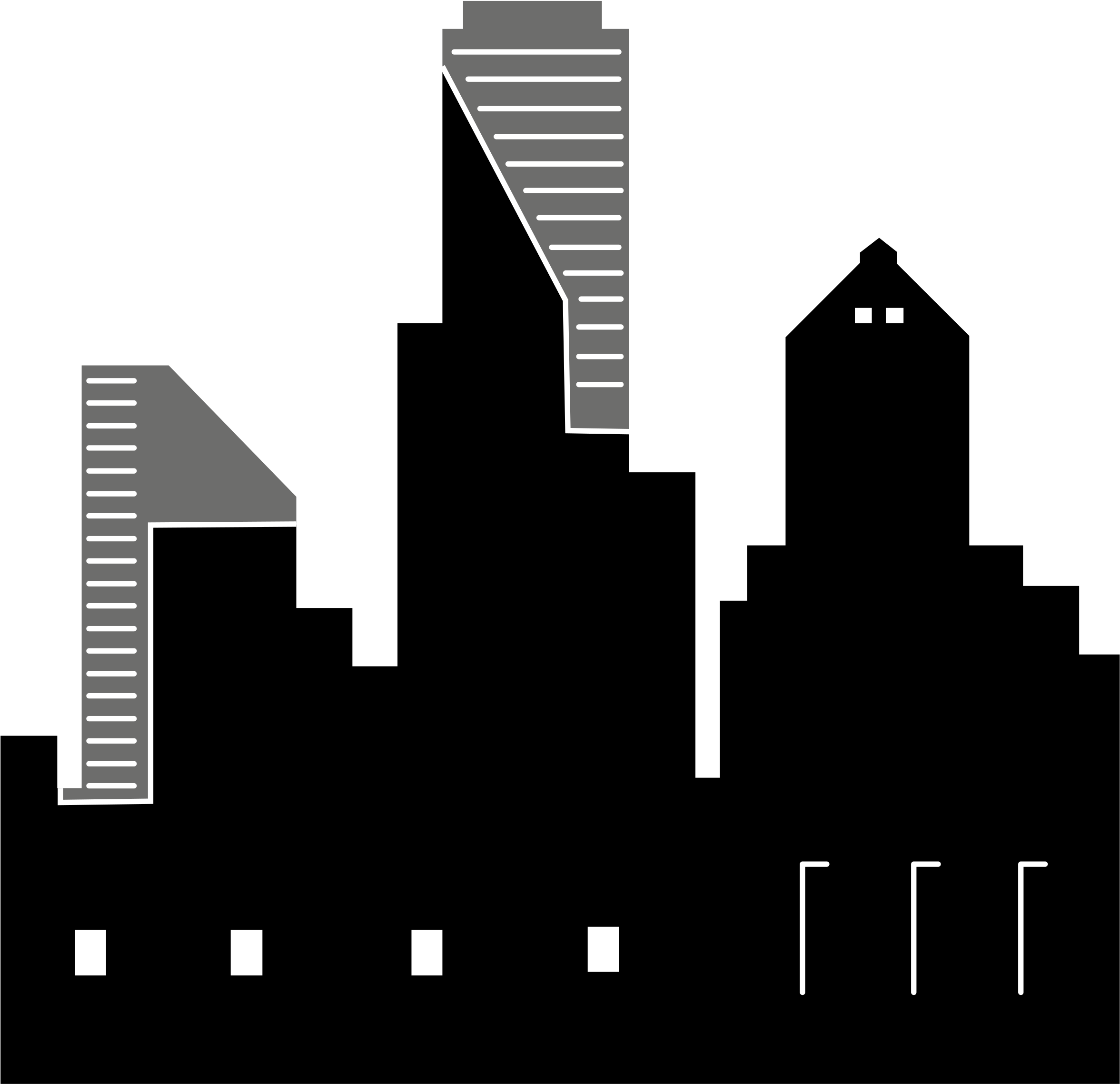 Big Image - Silhouette City Clip Art (2400x2313), Png Download