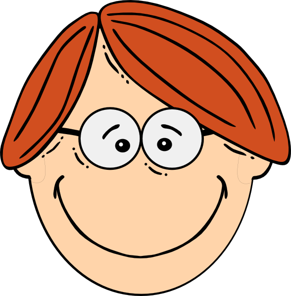 Ginger Clipart Red Hair Boy - Boy Faces Clipart Black And White (588x598), Png Download