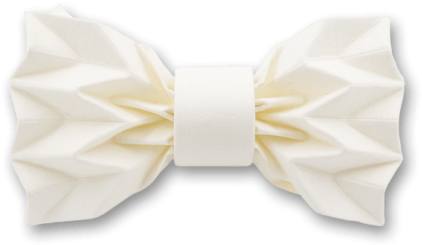 Origami In Ivory White Bow Tie - Satin (595x595), Png Download