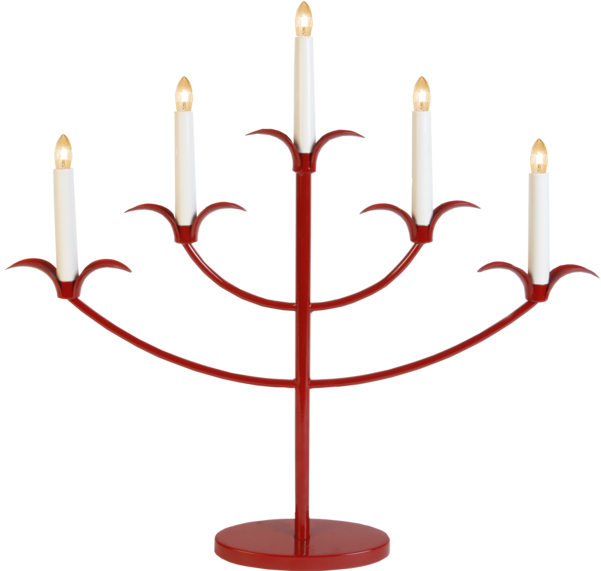 Star Metal 5-light Tilpi Candlestick, Red (600x600), Png Download