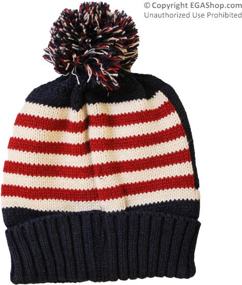 Cozy Patriotic Stars And Stripes Knit Cap At The Ega - Beanie (600x600), Png Download