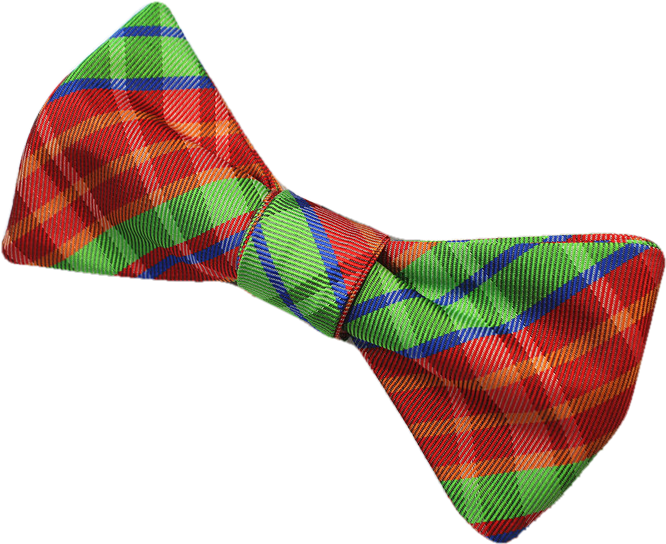 Green And Red Plaid Bow Tie - Tartan (750x615), Png Download