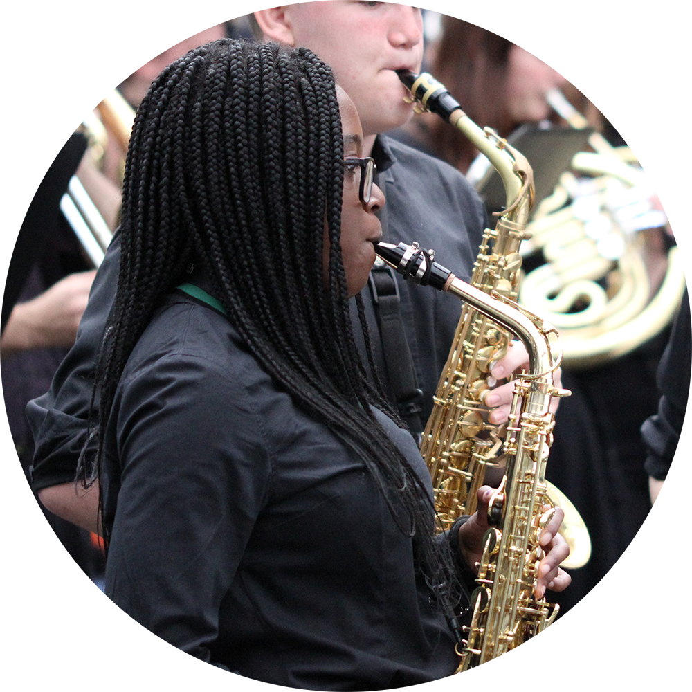Croydon Youth Jazz Band At Boxpark Croydon - Saxophone (1000x1000), Png Download