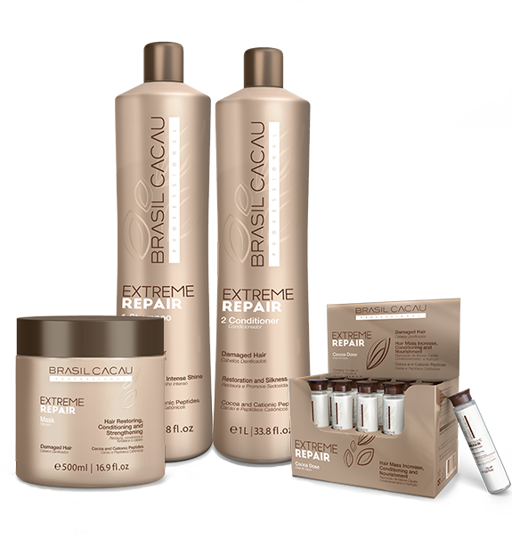 Repair Damaged Hairs And Protect Against Future Damage - Brasil Cacau Extreme Repair (575x606), Png Download