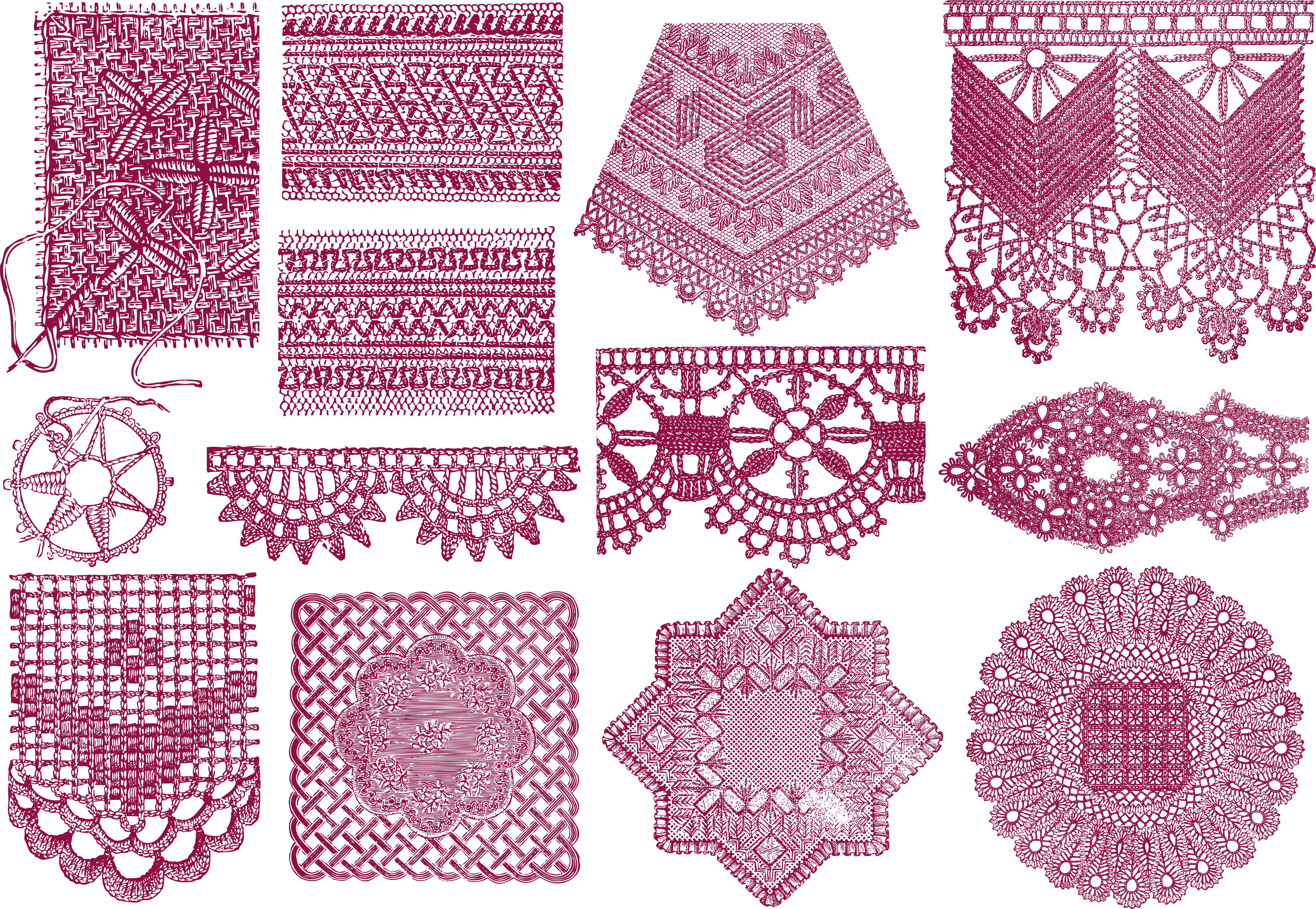 Lace Textile Vintage Chinese Pattern Transprent Png - Doily (5648x3900), Png Download