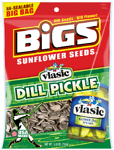 Bigs Vlasic Dill Pickle Sunflower Seed - Bigs Dill Pickle Sunflower Seeds (650x499), Png Download