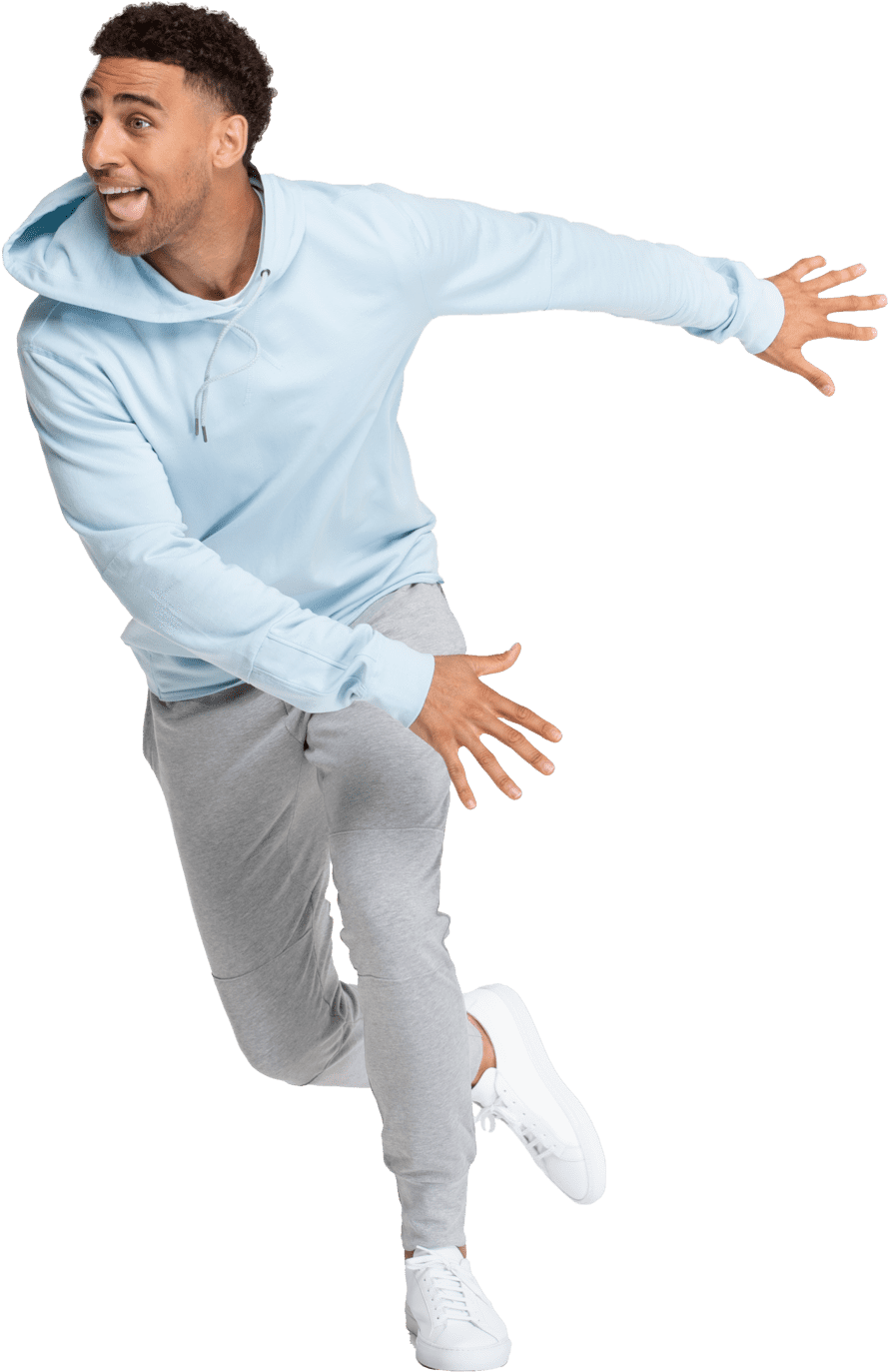Meet The Hoodie - Jumping (915x1400), Png Download