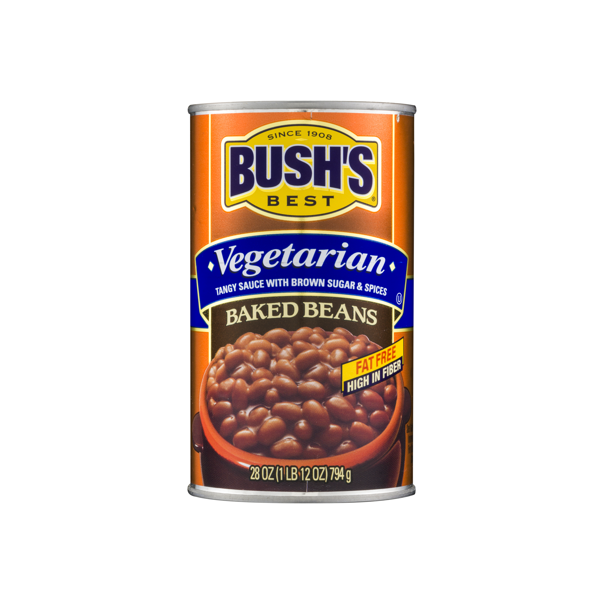Bush's Best Vegetarian Fat Free Baked Beans - Bush's Baked Beans Can (2048x2048), Png Download