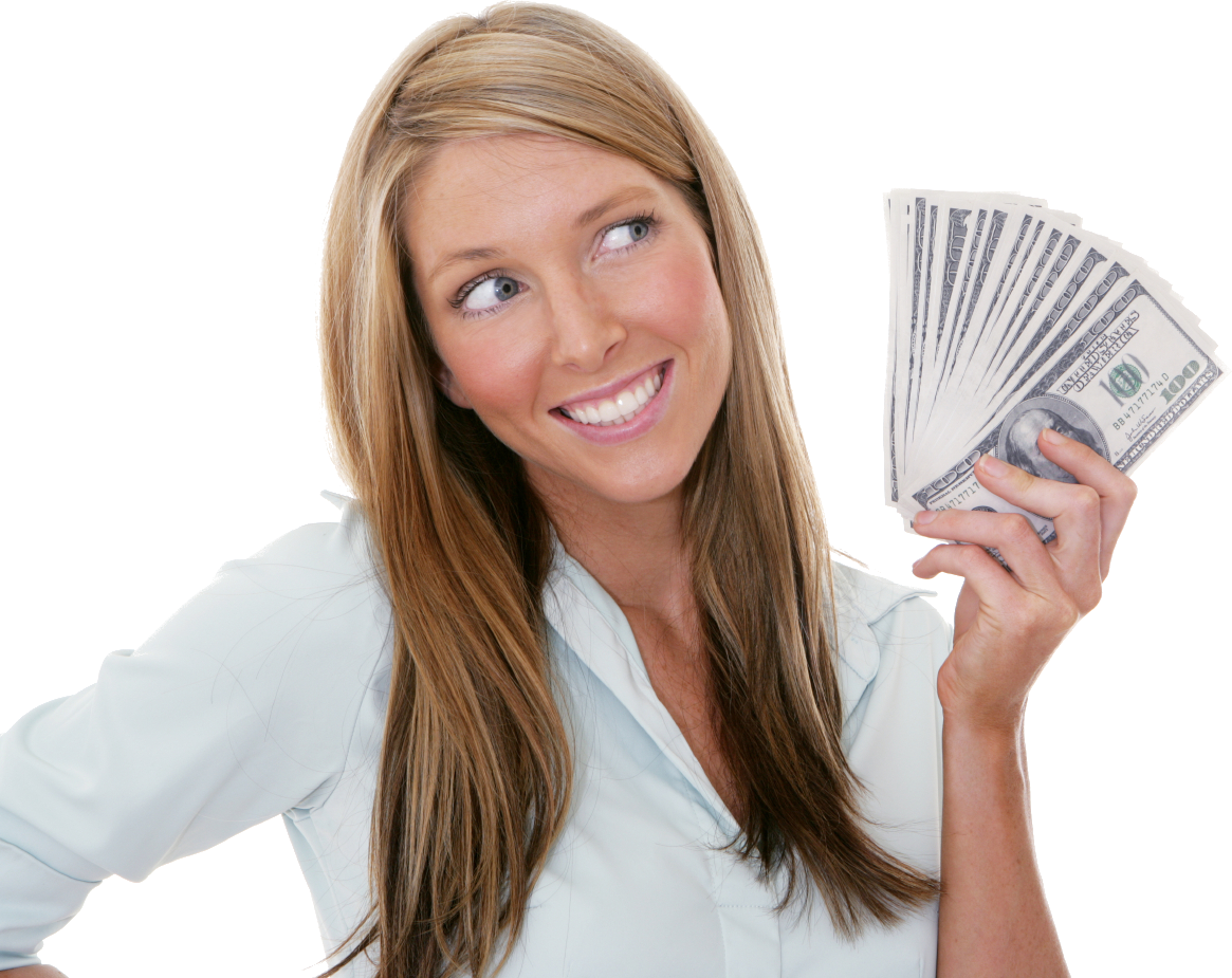 Correct Attitude To Family Budget - Women With Money Png (1165x925), Png Download