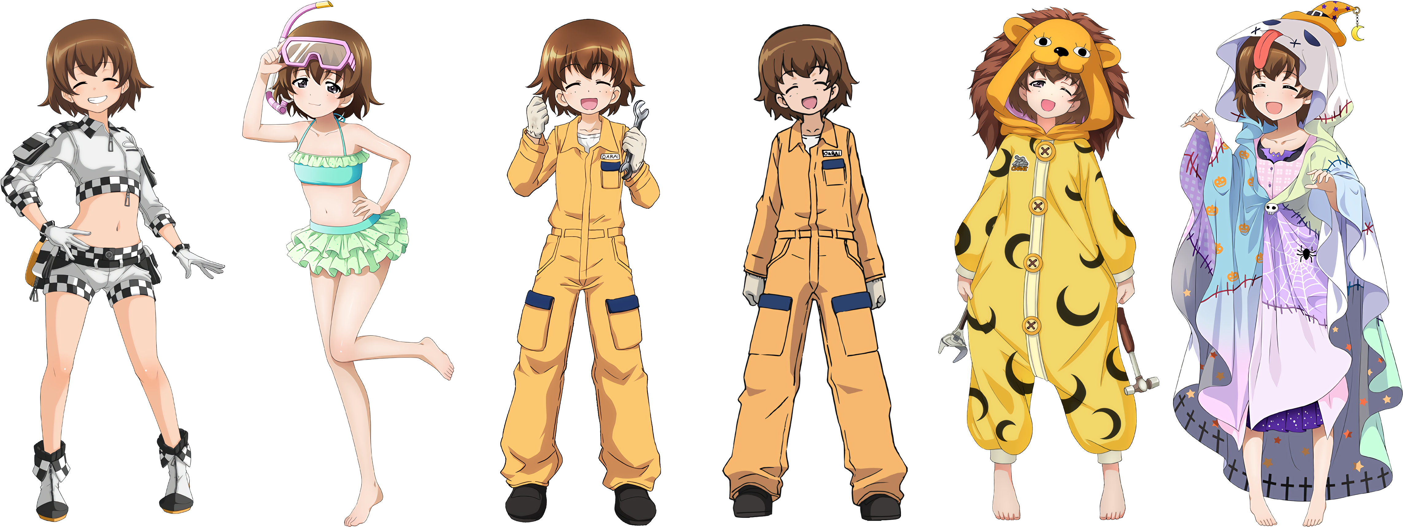 Girls Und Panzer Tsuchiya Bikini Pajama Swimsuits Transparent - Cartoon (4608x1920), Png Download
