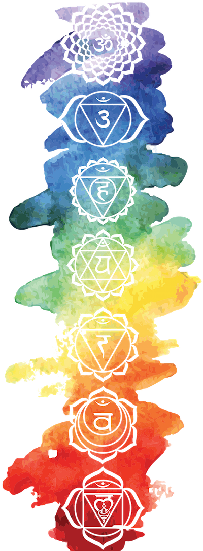 Seven Chakras Copy - Chakras Watercolor (400x1087), Png Download