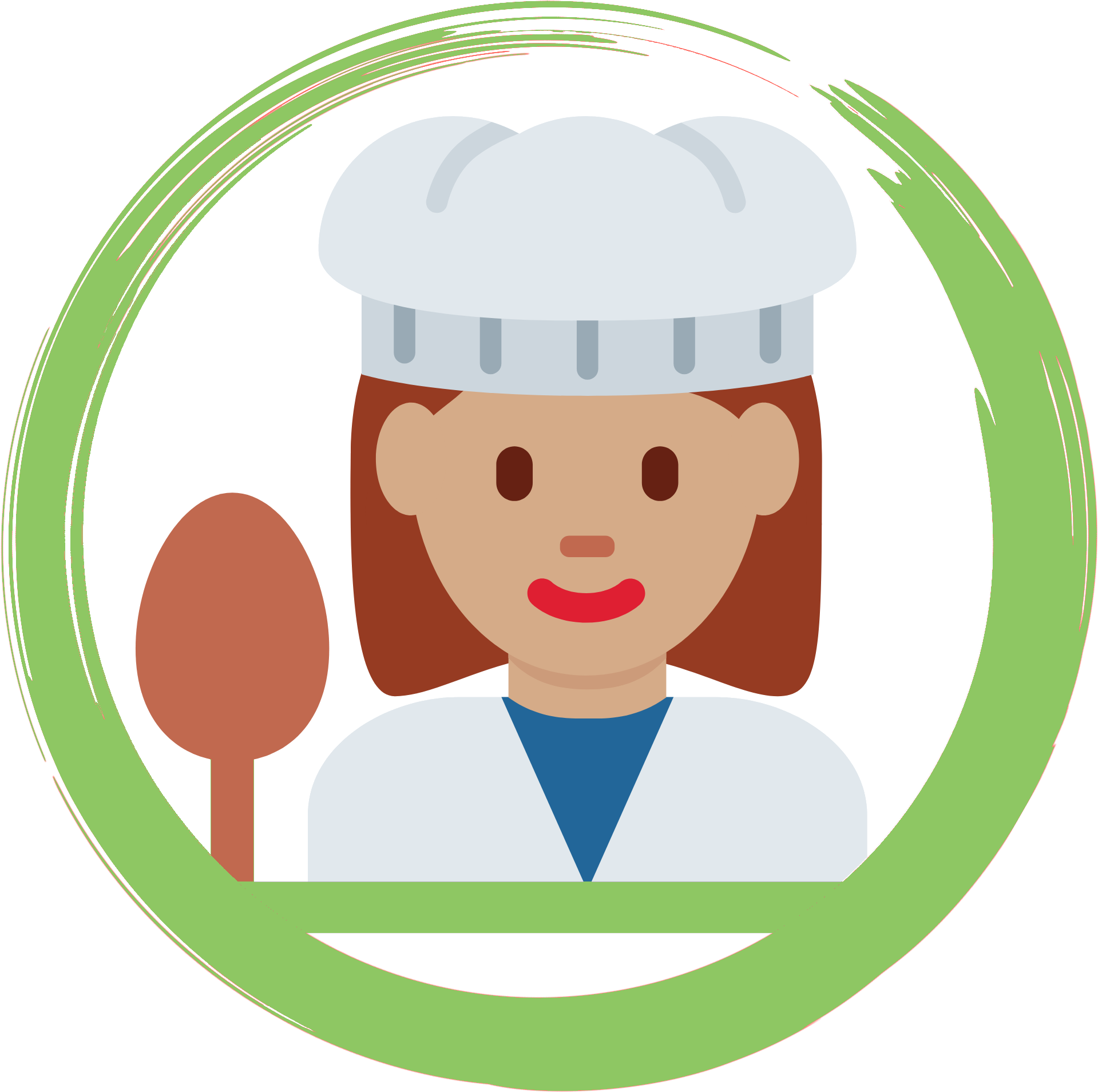 Healthy Meal Chef Logo - Emoji Cocinera Whatsapp (2000x2000), Png Download