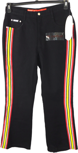 Revolt Black Yellow Red Racing Striped Fit & Flare - Pocket (480x640), Png Download