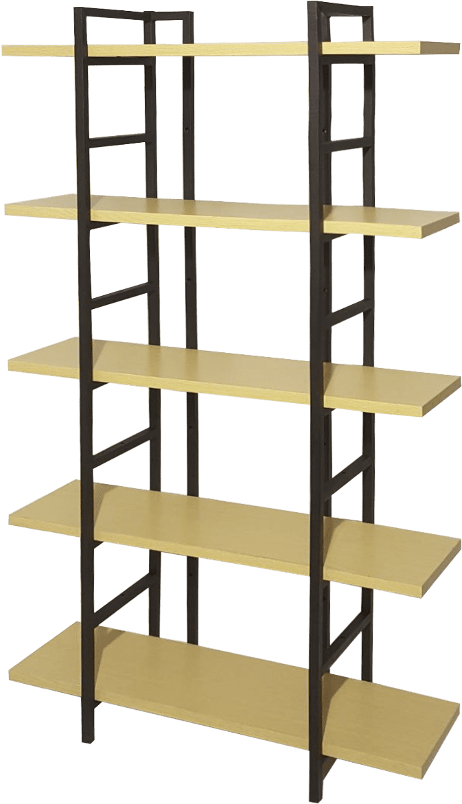 Taiwan 5-shelf Vintage Nature Industrial Style Bookcase - Shelf (734x1233), Png Download