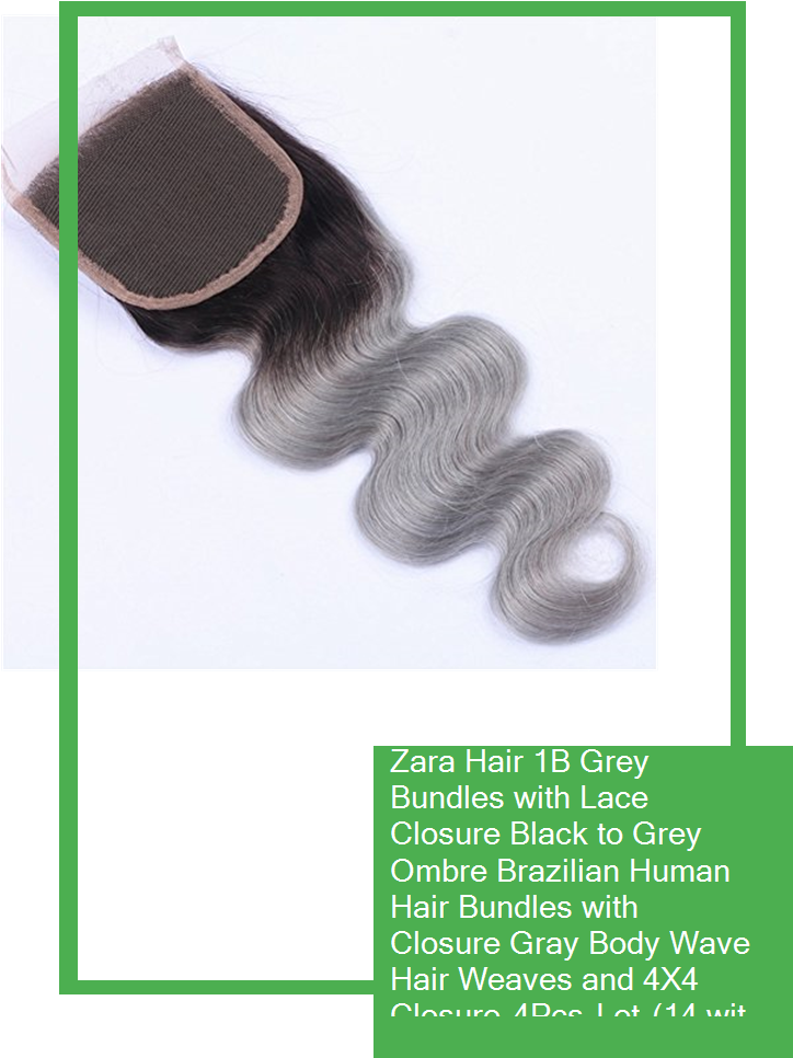 Zara Hair 1b Grey Bundles With Lace Closure Black To - Horse Grooming (735x1100), Png Download