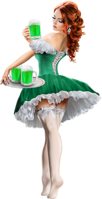 Femme Png St Patrick, Bière ♧ St Patrick's Day Girl - Saint Patricks Day Woman Png (410x800), Png Download