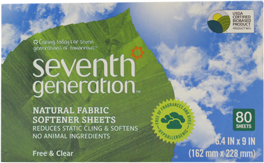 Seventh Generation, Toallitas Para Secadora De Ropa - Fabric Softener (600x700), Png Download