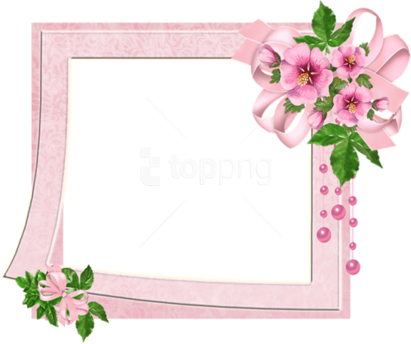 Free Png Best Stock Photos Cute Pink Transparent Photo - Cute Flower Frame Png (850x703), Png Download