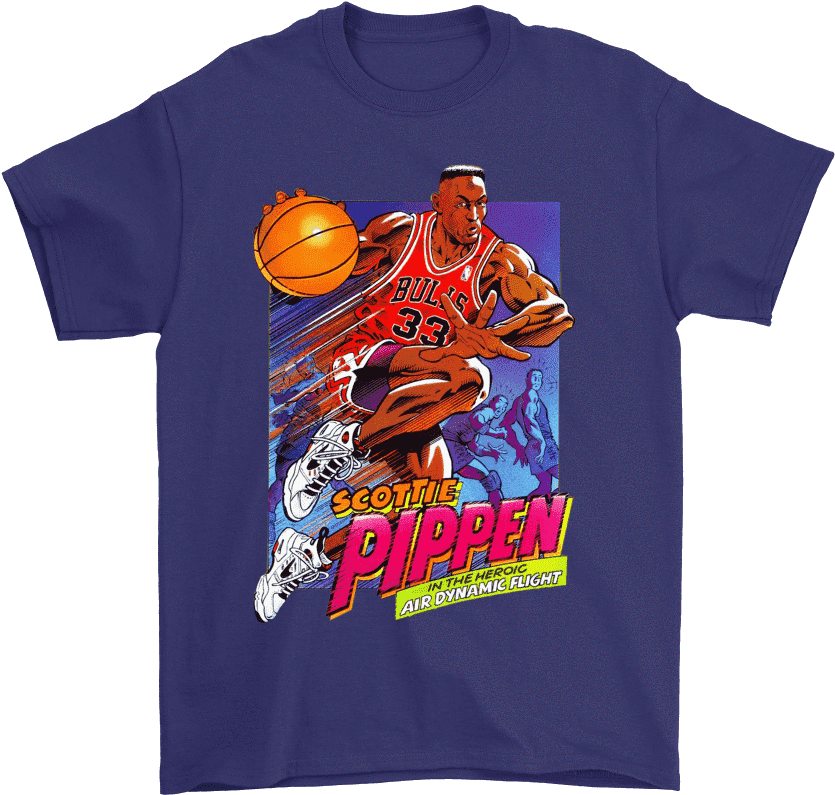 Gildan Mens T-shirt / Purple / S Pippen 90's Cartoon - Shirt (1000x1000), Png Download
