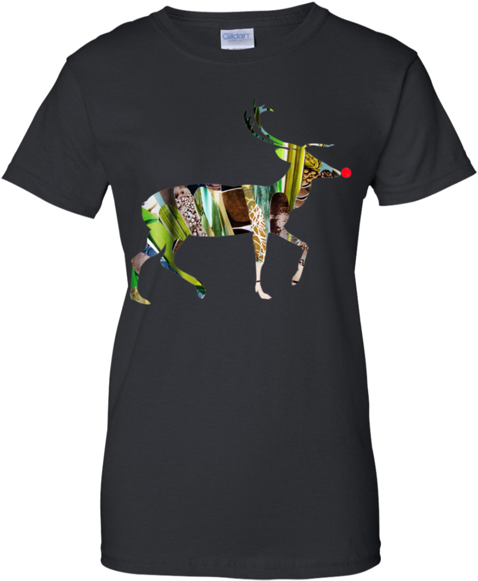 Rudolph Collage Art Reindeer Christmas Xmas Gifts Santa - Shirt (1155x1155), Png Download