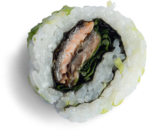 Crispy Salmon Skin Roll - California Roll (800x800), Png Download