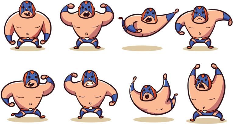 Free Mexican Wrestling Masks Vectors Svg, Ai File - Dibujos Animados De Luchadores (832x490), Png Download