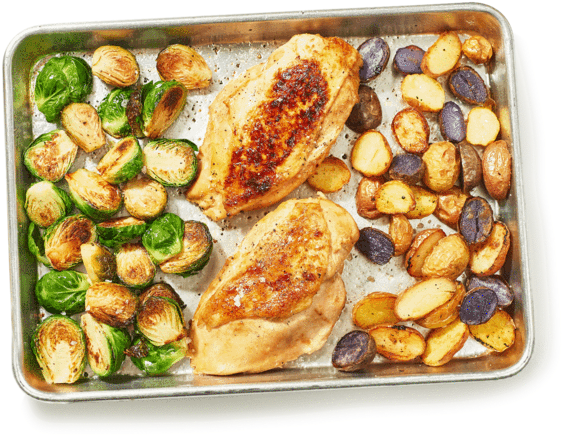 One-pan Honey Mustard Roasted Chicken - Side Dish (800x534), Png Download