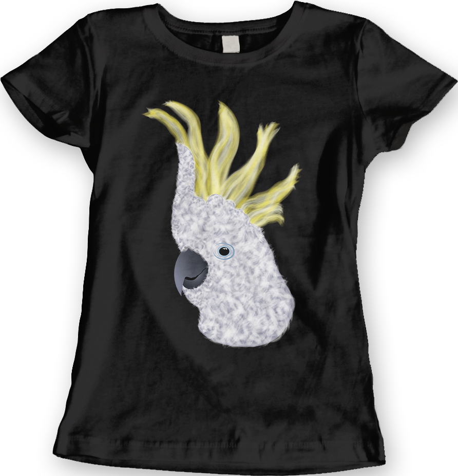 Sulphur-crested Cockatoo Parrot [black] Tees - Sulphur-crested Cockatoo (892x926), Png Download