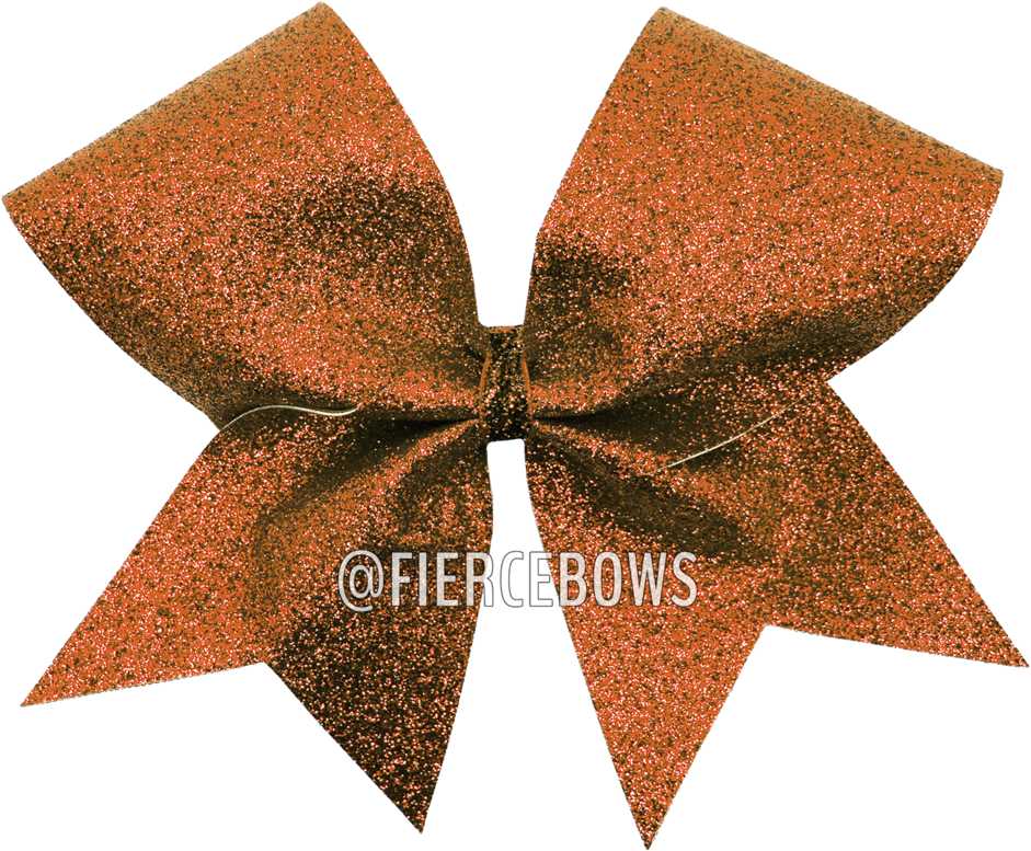 Burnt Orange Glitter Cheer Bow Fierce Bows - Cheerleading (1000x1000), Png Download