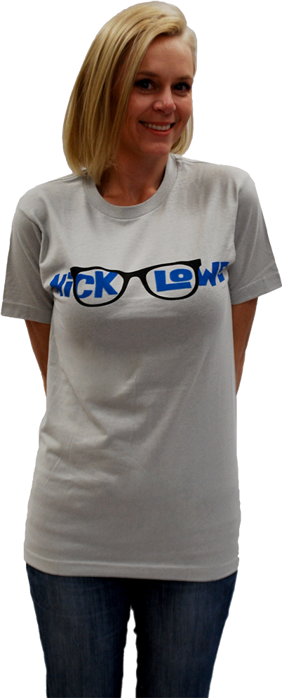Nick Lowe "glasses" T-shirt - Blond (411x1000), Png Download