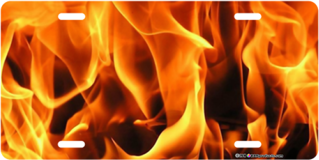 Flame License Plate (640x640), Png Download