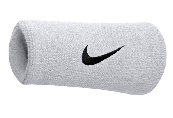 Swoosh Double Wide Wristband White - Sock (600x600), Png Download